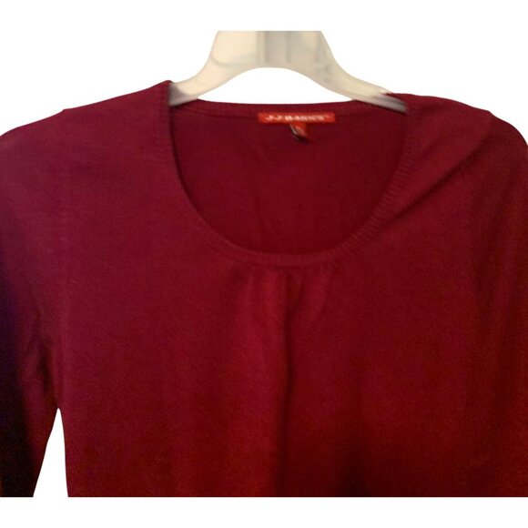 Vintage Y2k Womens Size XL Long Sleeve Pullover Sweater Burgundy round Neck - Picture 2 of 4